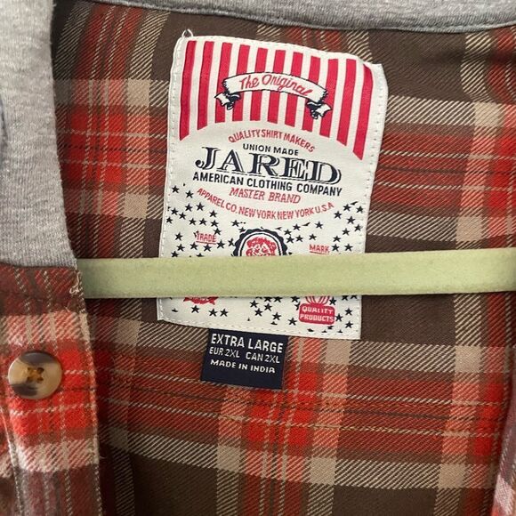 Jared Orandeno and Brown Hooded Men’s Flannel Shirt XL - Picture 5 of 11